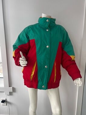 Bomber Retro Puffer Jacket Crazy colour Rare Ski skate Eye-catching large